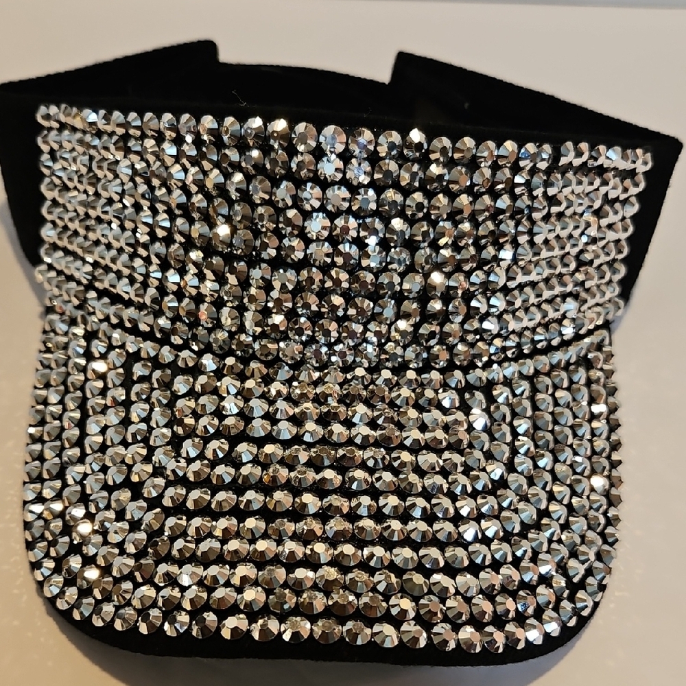(NWT) Black Rhinestone Embellished Cap